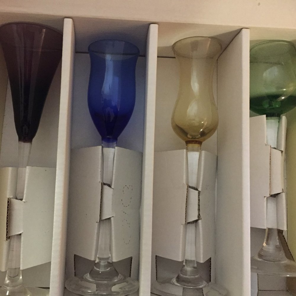 New in box Lenox Assorted Color Gems Cordial Wine Glass